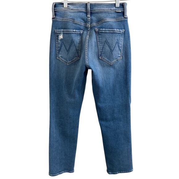 Mother Tomcat Distressed Cropped Jeans Sz 27 Button Fly Play Like a Pirate Wash - Picture 2 of 9